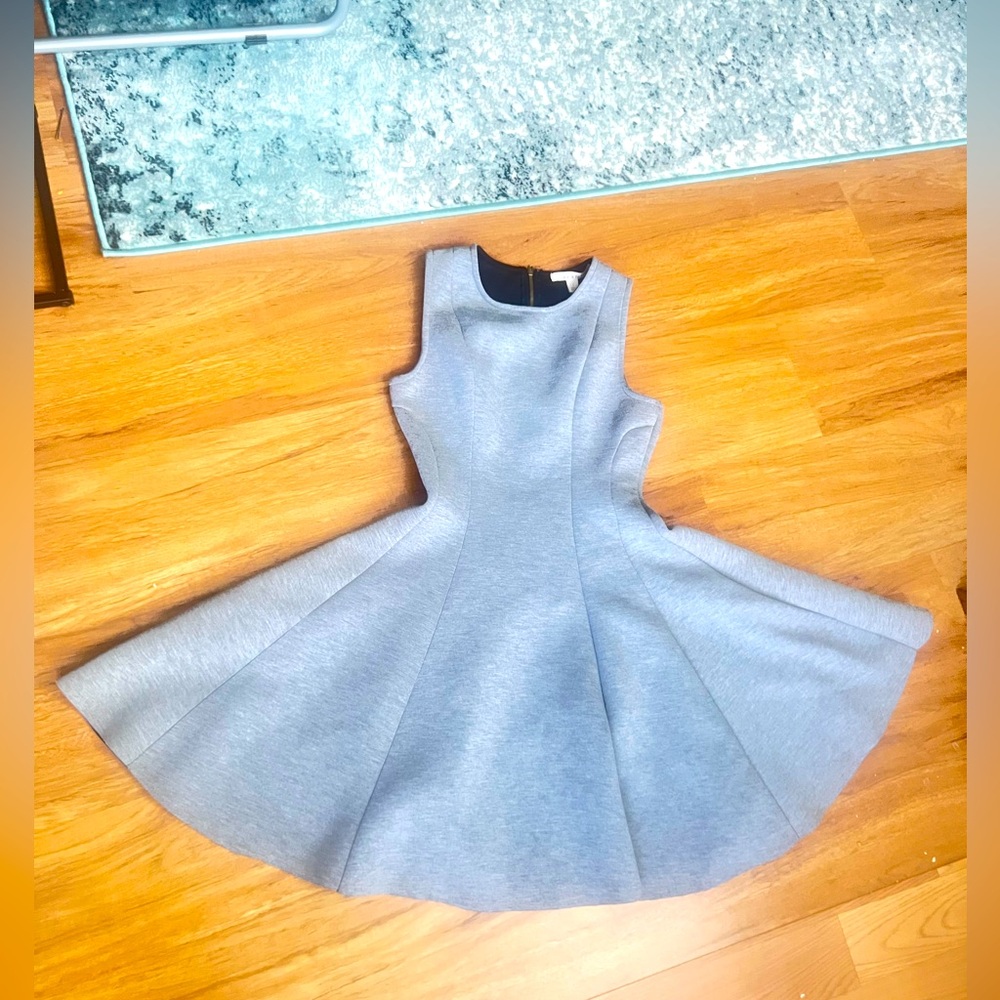 Grey Pleated Work office dress